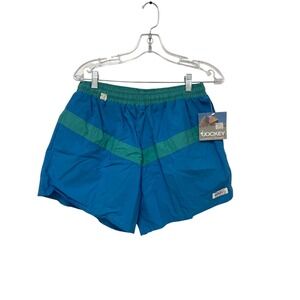 Jockey Vintage 90s Swim Short Trunks‎ Medium Blue Green Swimwear 3.5" Inseam NWT